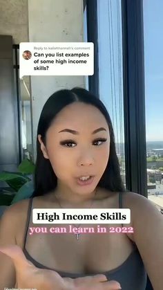 a woman with an instagramt on her face and the caption high income skills you can learn in 2020