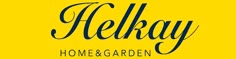 the logo for kehlay home and garden, which is located in front of a yellow background