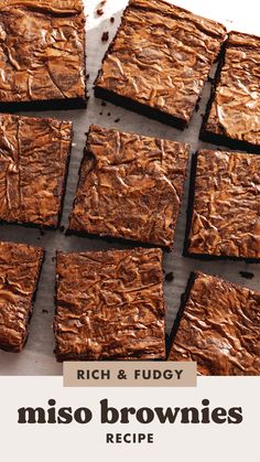 brownies are cut into squares and placed on top of each other