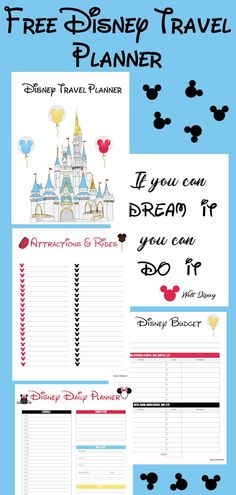 free disney travel planner with mickey mouse ears