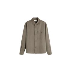 Regular fit overshirt made of lyocell, cotton, and linen blend fabric. Lapel collar and long sleeves with buttoned cuffs. Buttoned patch pocket at chest. Front button closure. Origins special collection.