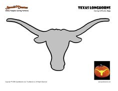 texas longhorns pumpkin stencil with an image of the longhorn's head