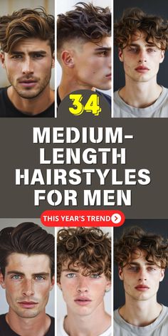 Dive into the trending world of Medium-Length Hairstyles for Men with curly hair. These 2024 styles offer the best options for thick hair, providing a stylish and easy look. Perfect for both professional settings and casual outings, these haircuts ensure you look your best. Whether you prefer a middle part or wavy textures, find the ideal haircut for you. Hairstyles For Men With Medium Hair, Mens Hair Styles Medium Length, Hairstyles For Men With Wavy Hair, Men’s Wavy Haircuts, Popular Teen Boy Hairstyles 2024, Thick Hair Boys Haircut, Men Hair Medium, 2024 Hair Trends Men, Mens Thick Hair Hairstyles