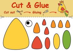 cut and glue shapes for children to make their own art project, including an owl