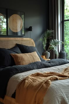 black and neutral bedroom, bedroom design, neutral bedrooms, earthy bedroom, bedroom decor, neutral bedroom Black And Neutral Bedroom, Bedroom Design Black, Cozy Mid Century Modern Living Room, Neutral Bedroom Decor, Earthy Bedroom, Neutral Bedrooms, Bedroom Design Inspiration, Mid Century Modern Living Room