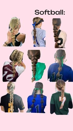 not  mine Cute Volleyball Hairstyles, Cute Sporty Hairstyles, Soccer Hairstyles, Hair Sports, Soccer Hair, Track Hairstyles, Preppy Hairstyles, Basketball Hairstyles, Softball Hairstyles