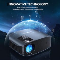 an image of a projector with the words innovative technology above it and below it