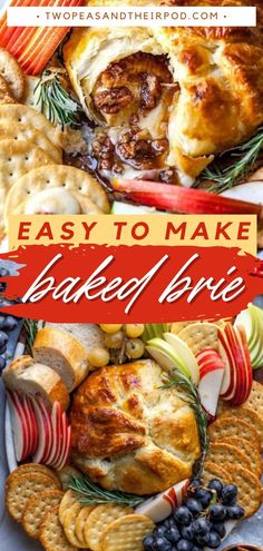 Baked Brie, New Year food ideas, New Year appetizer recipes Baked Brie Easy, Brie Bites Puff Pastry, New Year Food Ideas, Baked Brie Puff Pastry, Easy Baked Brie Recipe, Brown Sugar Pecans, Brie Cheese Recipes, Sugar Pecans, Pecan Baked Brie