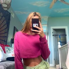 Super Comfy, Nwot, Cropped Pink Nike Long Sleeve Tops, Nike Pink Long Sleeve Tops, Pink Long Sleeve Nike Tops, Nike Trendy Top For Spring, Trendy Pink Nike Tops, Tops Nike, Cropped Shirt, Crop Shirt, Nike Tops