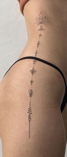 hip tattoo Sexiest Tattoos, Petite Tattoos, Spine Tattoos For Women, Dope Tattoos For Women, Stylist Tattoos, Minimalist Tattoos, Classy Tattoos, Spine Tattoos