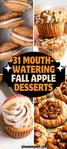 collage of different fall apple desserts with text overlay