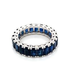 Everyone need's their something blue. Add our 18k blue sapphire eternity band to your ring collection today. Large: 7.90 ct natural blue sapphires Available in 14k white gold Made to order. Lead time is 4 weeks. Custom sizing available via email request Benefits of Solid 18k Gold Jewelry Most loved for its durability and longevity Can be worn daily and requires less maintenance and care than plated, vermeil, or silver jewelry Sweat/water resistant so you can take your beloved pieces with you no Sapphire Infinity Band, Round Sapphire Ring, Blue Sapphire Eternity Band, Elegant Watches Women, Gold Band Engagement Rings, Sapphire Eternity Band, Sapphire Eternity Ring, Sapphire Wedding Band, Sapphire Band