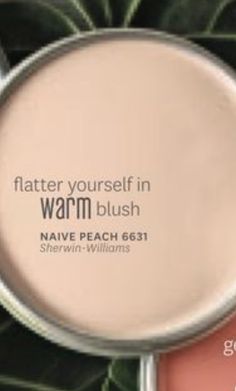 two different shades of makeup with the words, flatter yourself in warm blush on them