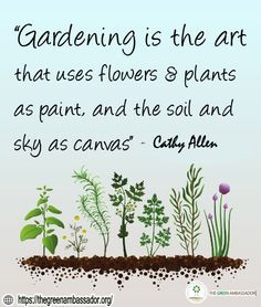 gardening is the art that uses flowers & plants as paint and the soil sky as canvas