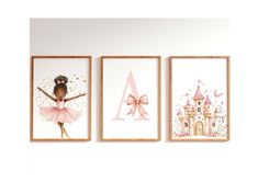 Custom Nursery Decor Girl Set of 3 Prints Girl Nursery Art Black Princess Nursery Name Print Pink Princess Nursery Art Watercolor Decor Hello and Welcome to SunnyPartyPrintables! *THIS PRODUCT LISTED IS A DIGITAL DOWNLOAD NOT A PRINTED PRODUCT. PLEASE READ THE BELOW INFORMATION CAREFULLY BEFORE YOU PURCHASE.* Please have in mind - No printed items will be shipped.  ⭐ WHAT'S INCLUDED - High quality files - Instructions for printing ------------------------------------------------------------------------------------------------------ PURCHASE INSTRUCTIONS 1. Add this listing to your cart for purchase by clicking on the "Add to Cart" button 2. In the "Notes to Seller" section  please include the following:  (exactly as it should read on the card. Please double check your spelling & punctuatio Pink Princess Nursery, Girl Nursery Art, Princess Nursery, Watercolor Decor, Nursery Art Girl, Black Princess, Custom Nursery, Name Print, Set Of 3 Prints