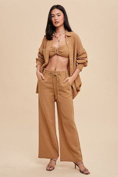 Chic Cotton Sets With Relaxed Fit, Trendy Cotton Beach Sets, Chic Relaxed-fit Cotton Sets, Chic Cotton Two-piece Set, Chic Summer Cotton Sets, Chic Cotton Summer Sets, Cotton Matching Set For Day Out, Cotton Bottoms Matching Set For Summer, Summer Cotton Bottoms Matching Set