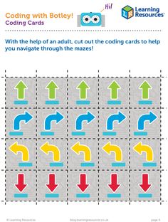 an image of a puzzle game with arrows on it and the words coding with botey