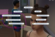 the girl is talking to her friend about what she wants for him in life simulation