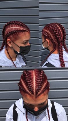 5 Dutch Braids, Mma Braids, Boxing Braids Hairstyles, Afro Pletenice, Three Braids Hairstyle, 4 Dutch Braids, Aesthetic Hair Color, Braids For Summer, Four Braids