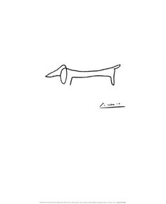 a black and white drawing of a long dachshund