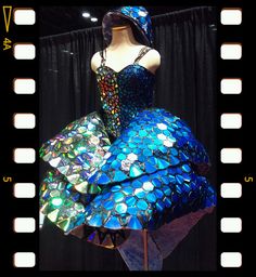 "Stained Glass dress" | Stained Glass Dress | Flickr - Photo Sharing! #AirNZWOW Dvd Ideas, Stained Glass Dress, Recycled Dress Ideas, Recycle Dress, Creative Dresses, Fashion Sculpture