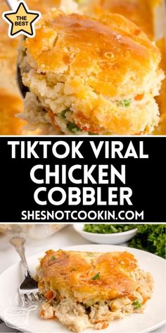 chicken cobbler recipe with text overlay that reads tiktok virtual chicken cobbler