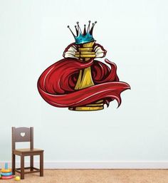 a wall decal with a crown on top of it