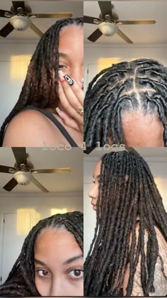 Box Braid Locs, Natural Faux Locs Dreads, Dark Skin Girl With Locs, Curled Locs Black Women, Kaliii Locs, Headband On Locs, Loc Styles Added Hair, Locks Braids Hairstyles, Loc Growth Tips