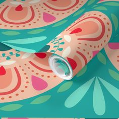 a colorful wallpaper with an abstract design