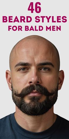 46 Bold Beard Styles to Complement Your Bald Look: A Comprehensive Style Guide Bald Look, Mustache Styles