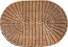 a round wicker basket on a white background