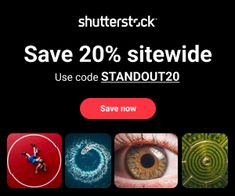 the website for shutterstick has an image of people's eyes and their body