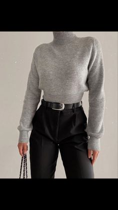 Bats Aesthetics, Fall Business Casual Outfits, Looks Black, Ribbed Knit Sweater, Winter Outfits Women, Casual Fall Outfits, Business Casual Outfits, Mode Inspiration, Winter Fashion Outfits