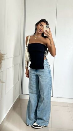 Instagram Summer Outfits, Outfit Casual Verano, Tube Outfit, Tube Top Outfits, December Outfits, Top Farm, Split Top, Mini Top, Looks Chic