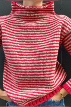 Striped Sweater Outfit, Striped Knitted Sweater, Striped Sweater, Sewing Clothes, Sweater Weather, Stripe Sweater, Get Dressed