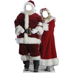 two people dressed as santa claus and mrs claus are standing in front of an ebay sign