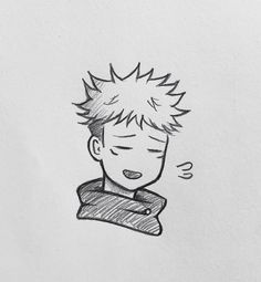 a drawing of a boy with spiked hair