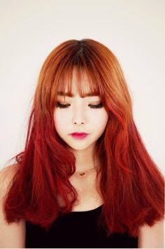 Red Ombre Hair Korean Hair Color Ombre, Hair Color Korean, Hair Color Asian, Red Ombre Hair, Korean Hair Color, Korean Short Hair, Kpop Hair, Silver Hair Color, February 2023