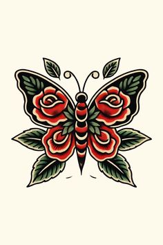 a butterfly with roses on it's wings