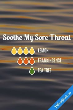 Sore Throat Diffuser Blend, Sore Throat Essential Oils, For Sore Throat, Oil Remedies