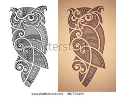 an ornate tattoo design on the left and right side