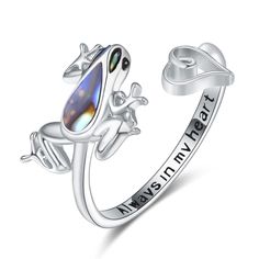 PRICES MAY VARY. 【Unique Design】Unique Frog rings represents love, faith and courage.This striking frog Rings is eye-catching in many occasions, containing a unique meaning, which can bring you strength, wisdom, good health,love. 【Adjustable Rings】Frog rings engraved "Always in My Heart",it's pretty and very meaningful.Open Adjustable Rings Szie 8.It can be adjusted to 7~10. 【Premium Materials】Improved product version that Ablone shell part won't fall out. Made of 925 sterling silver and Ablone Frog Rings, Animal Heart, Frog Ring, Frog Jewelry, Unique Meaning, Frog Gifts, Heart Rings, Adjustable Jewelry, Animal Rings