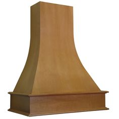 a wooden stove hood on a white background