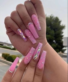 Barbie Nails Design, Barbie Nails Design Ideas, Barbie Nails Acrylic, Barbie Nail, Bling Nail Art, Cute Barbie, Barbie Nails, Nails Design Ideas, Pink Manicure