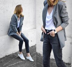 Katarina V. - The Katiquette. Semi Formal Wear, Grey Blazer, Blazers For Men, Real People, Follow Me On Instagram, Formal Wear, Semi Formal, My Blog, Fashion Blog