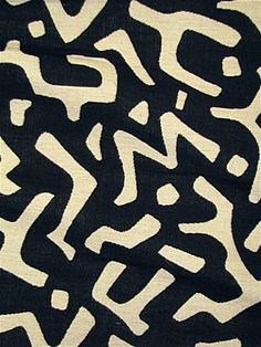 a black and white abstract design on fabric