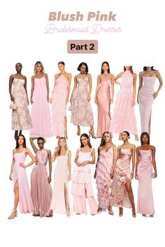 the bridesmaid dresses are all in different colors and styles, including one pink