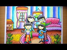 Cara Menggambar Dan Mewarnai Tema Aku Dan Keluargaku Dengan Gradasi How To Draw Happy Family Youtube Cara Menggambar Gambar Gambar Pastel