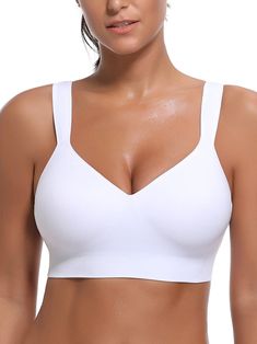 Solid Seamless Sexy Slim Fit Strap Bras Large Sports White / S Introducing our Solid Seamless Sexy Slim Fit Strap Bras Large Sports Set, designed for both style and comfort. This set features a solid color design with a V-neck, offering a sleek and sexy look. The breathable and backless design ensures maximum comfort and ventilation during any activity. The fixed adjustable straps provide a secure fit, making this bra perfect for both sports and everyday wear. Experience the perfect blend of ... Gather Bra, Wireless Sports Bra, Sport Bras, Yoga Sports Bra, Big Bust, Everyday Bra, Women's Sports, Bra Straps, Bra Styles