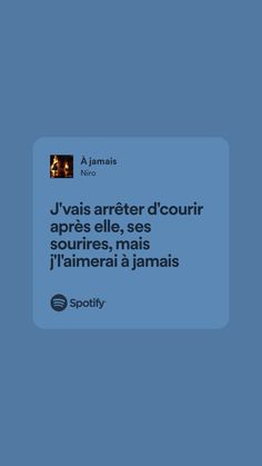 a blue background with the words j'avas arter d'ouiir apres lie, se sourres, mais l'aimerai